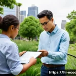 Home 10 환경영향평가와 에코디자인 - **Prompt:** A diverse team of environmental scientists and urban planners, including men and women o...